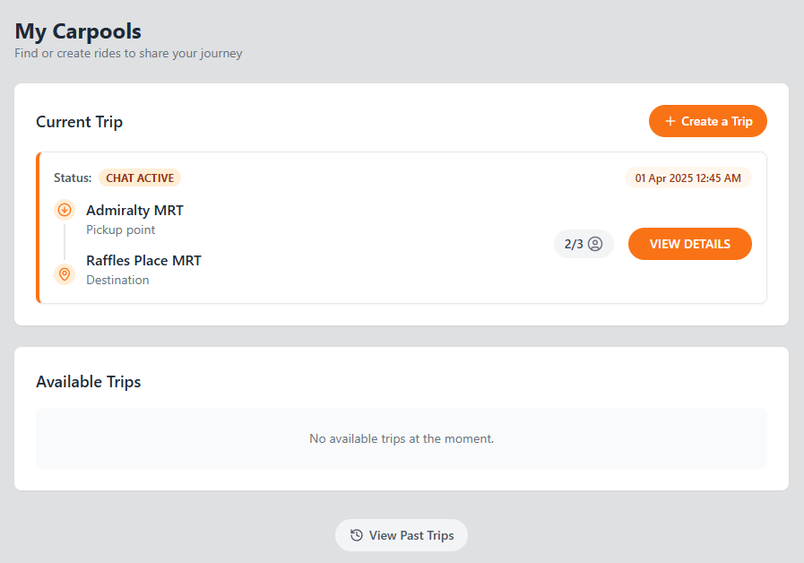 CarpoolAsia Web App Screenshot